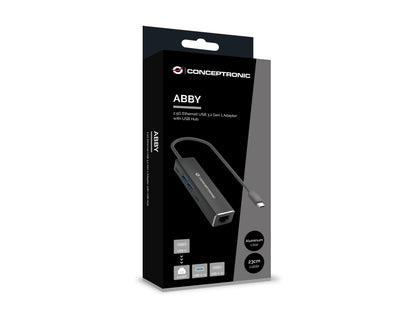 CONCEPTRONIC Adapter USB-C3.2->2.5GbE/2xC/2xA  5Gbs 0.15m sw