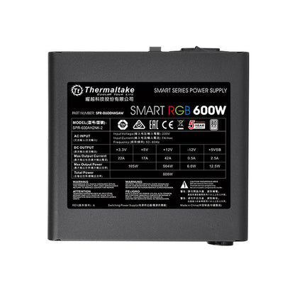 Thermaltake Smart RGB power supply unit 600 W 20+4 pin ATX ATX Black