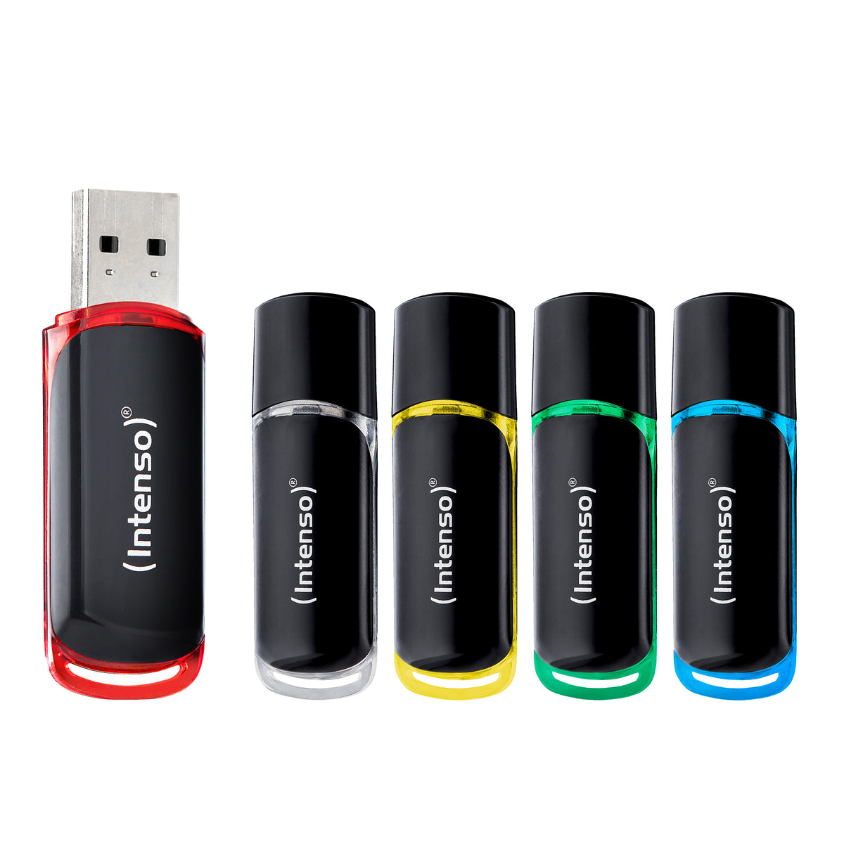 1x5 Intenso Business Line 16GB USB 2.0 Flash Drives, Assorted Colors, Model 3511575