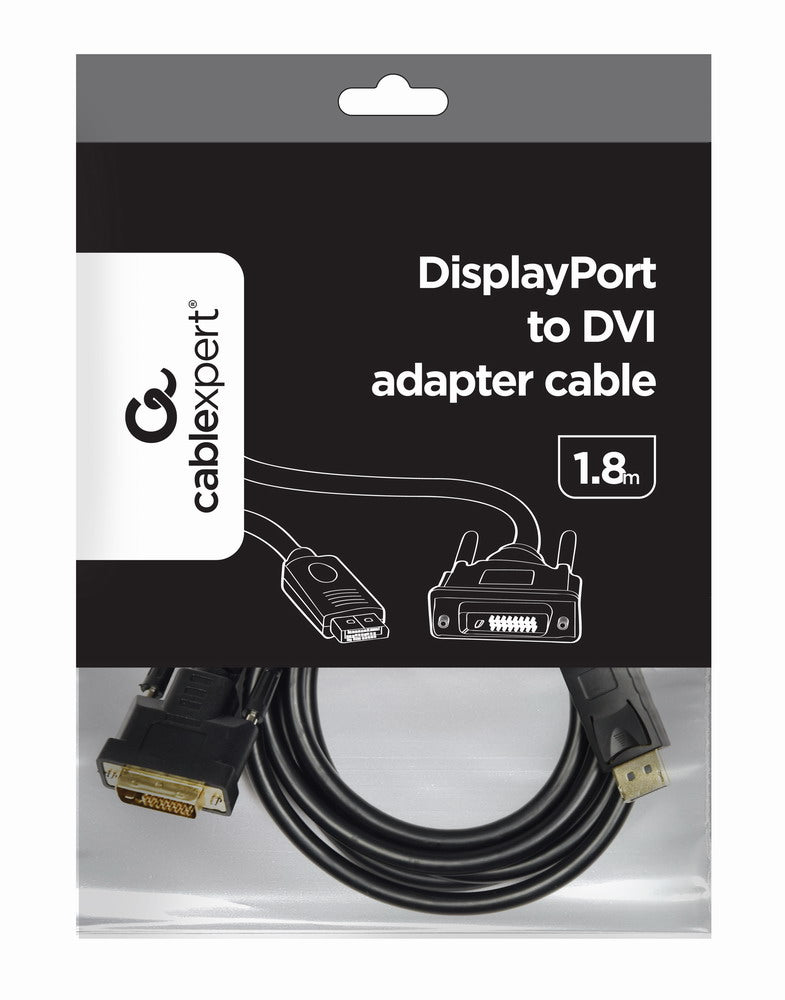 Προσαρμογέας καλωδίου βίντεο Gembird CC-DPM-DVIM-6 1,8 μ. DisplayPort σε DVI Μαύρο