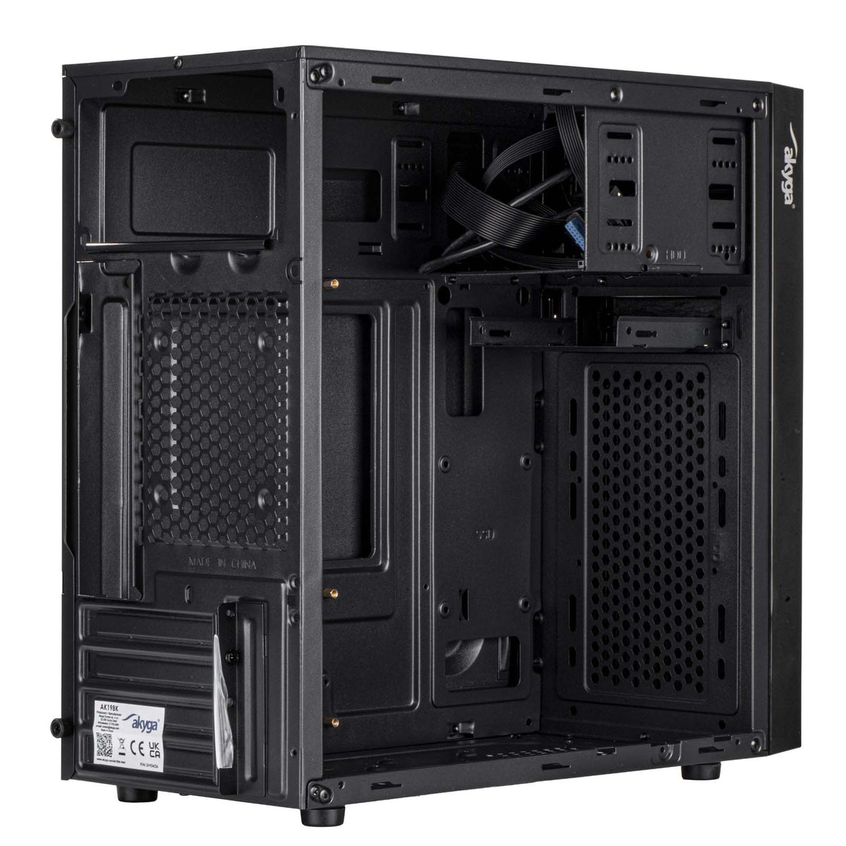 Akyga Obudowa Micro ATX AK19BK USB-C + USB 3.0 + 2x USB 2.0 czarna bez PSu Micro Tower Black