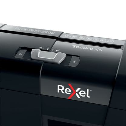Rexel Secure X6 Paper Shredder — Cross-Cut, 70 dB, Black