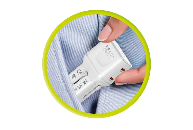 Mobile Origin 45W Travel Adapter EU/US/UK/AU PW26, white