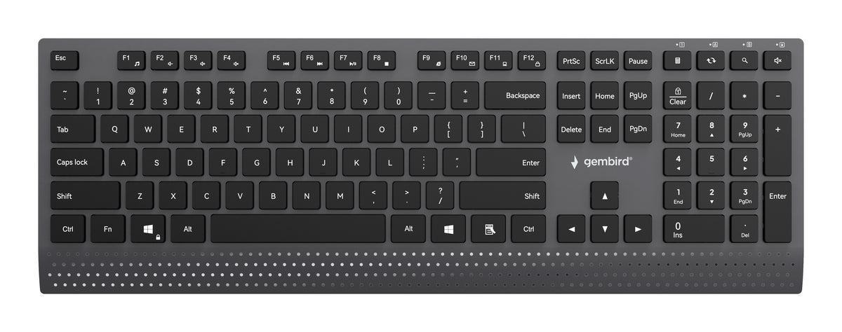 Gembird KB-MCH-06 Slim wired multimedia keyboard with Type-C adapter, US layout, black