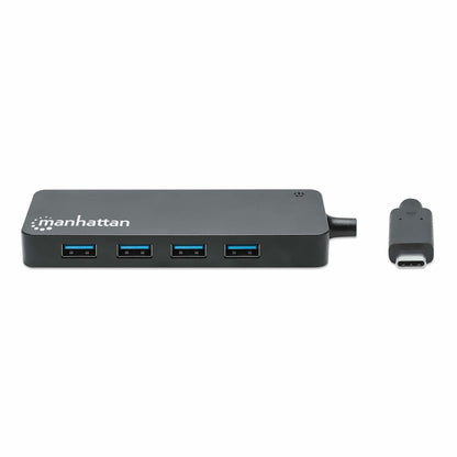 MANHATTAN 7-Port USB Hub USB-C Plug to USB-A Ports 5 Gbit/s Black