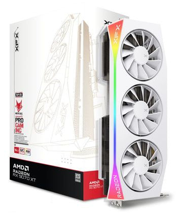 Graphics card. XFX Mercury RX 9070XT OC White G RGB 16
