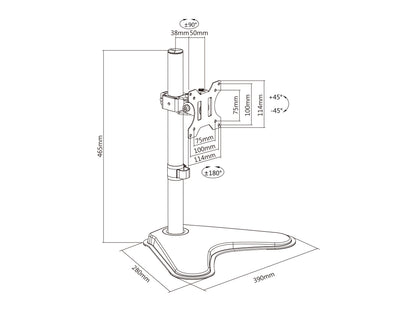 Equip Tischfuß 13"-32"/1TFT 360° Gelenkig        9Kg schwarz retail