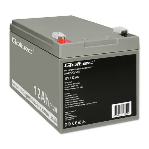 Qoltec 53049 AGM Battery | 12V | 12Ah