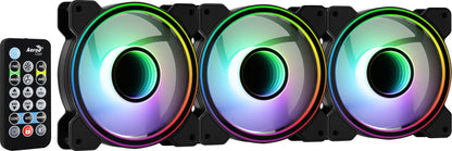 Σετ Ψύξης Κουτιού Υπολογιστή Aerocool Mirage 12 ARGB Pro 12 εκ., Μαύρο