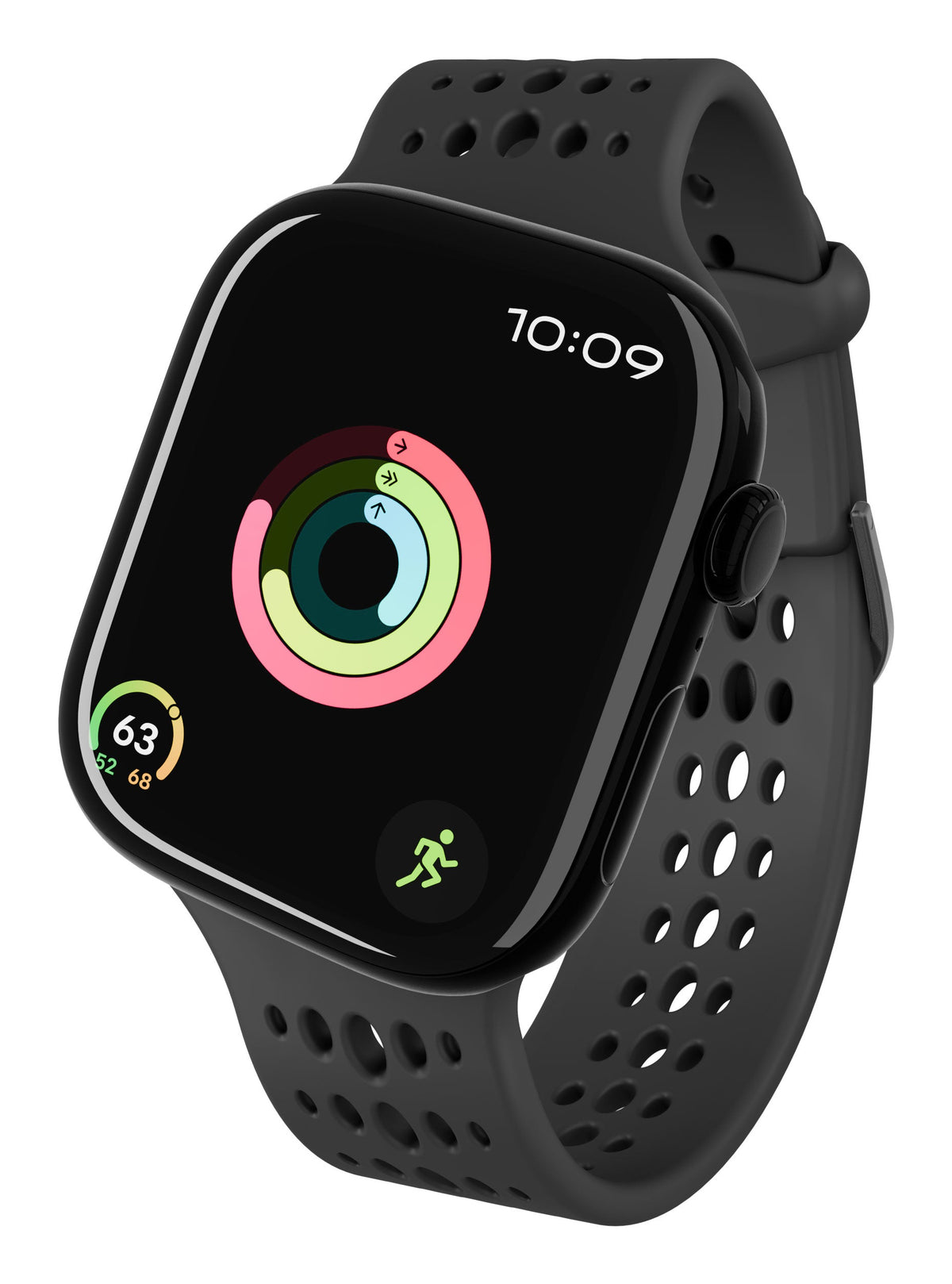 Decoded Silicone Ares O Strap Compatible with Apple Watch 40mm and 42mm, Black