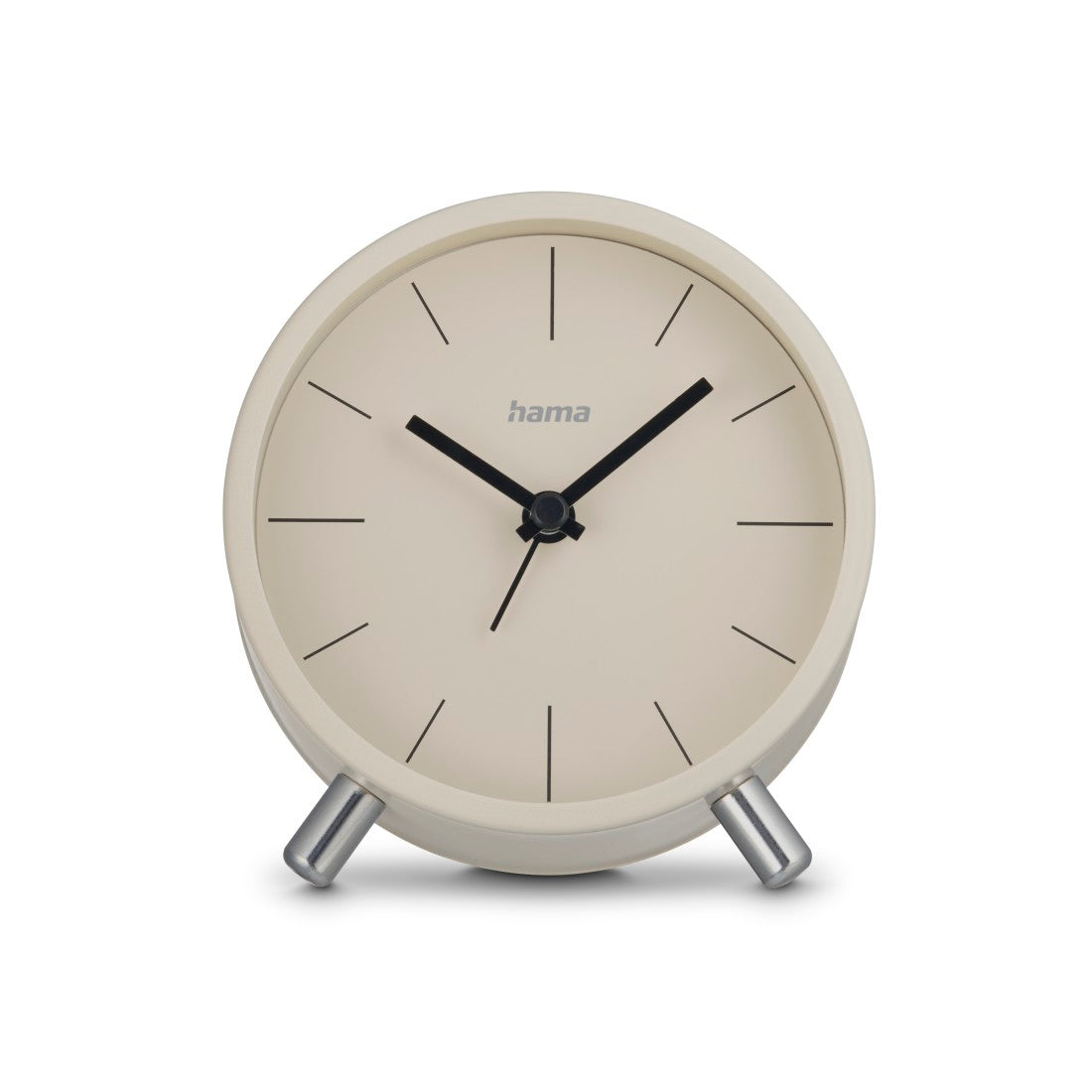 Hama Flores Radio Clock — Analog Silent Sweep, Grey/Beige — Model 222229