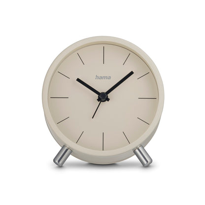 Hama Flores Radio Clock — Analog Silent Sweep, Grey/Beige — Model 222229