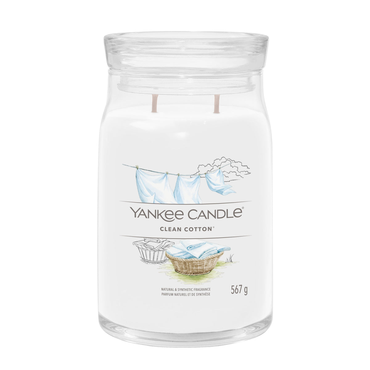 Yankee Candle Signature Scented Candle Clean Cotton 567 g