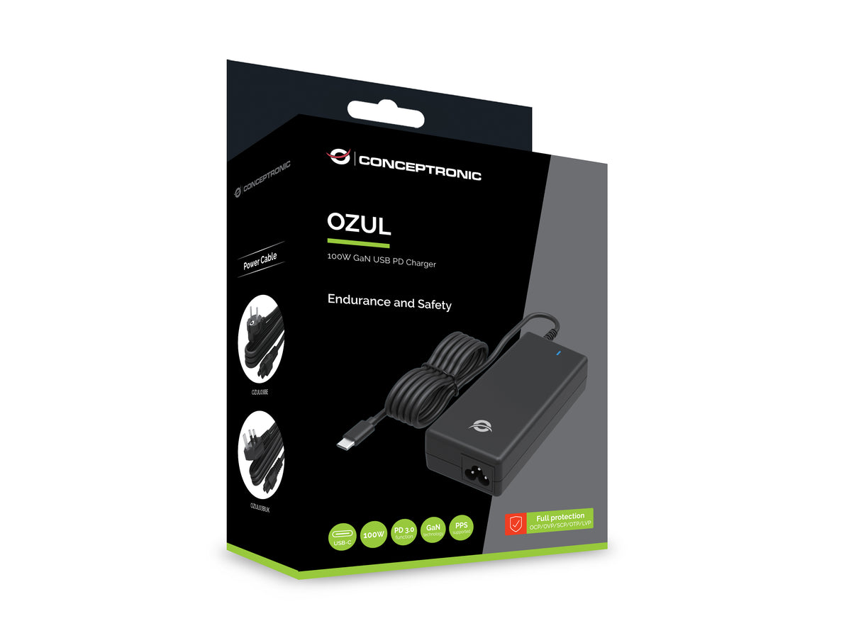CONCEPTRONIC Ladegerät 1Port GaN USB-C UK   100WPD3.0/PPS sw
