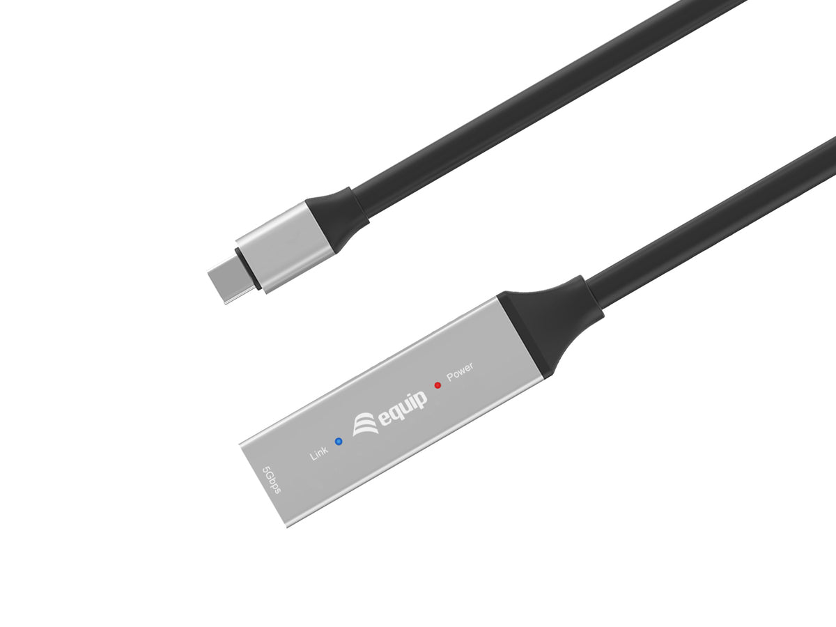 Equip Kabel USB-C3.2->C Gen1 Akt.Erweit.St/Bu  5.00m schwarz