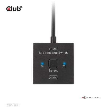 Club3D HDMI Switch 2-in-1 bidirektional   8K60Hz/4K120Hz UHD retail