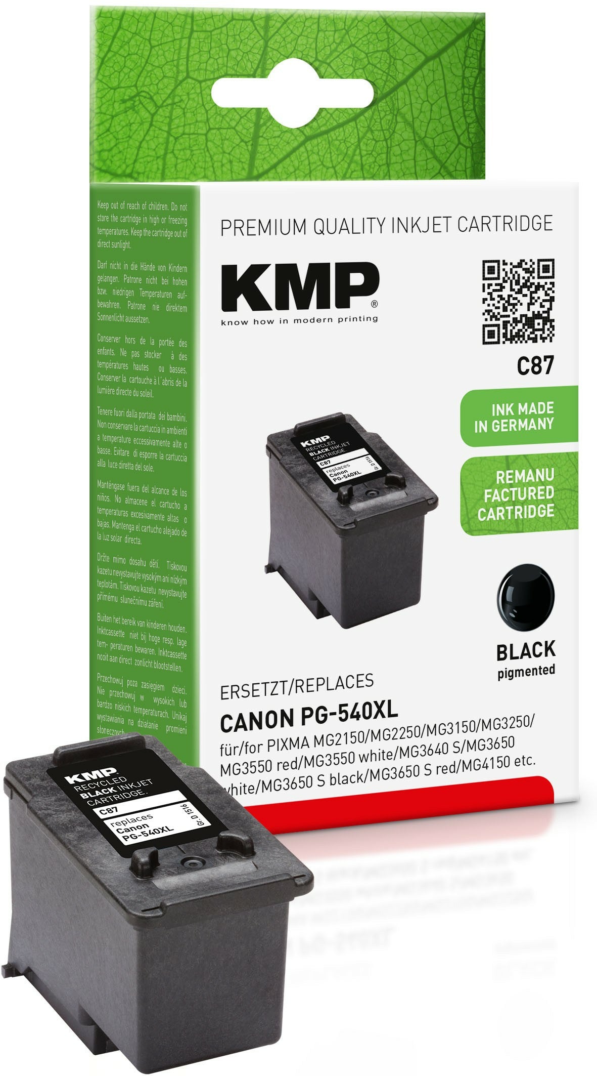 KMP Patrone Canon PG540XL black 600 S. C87 remanufactured