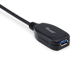 Equip Kabel USB-A3.0->A Akt. Erweiter.  St/Bu 10.00m schwarz