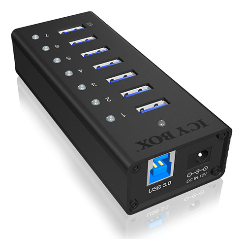 ICY BOX IB-AC618 7-Port USB 3.0 Hub Aluminium