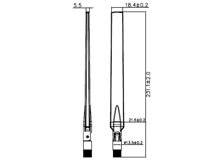 DELOCK WL Antenna RP-SMA 4–7 dBi Tilt Joint Black