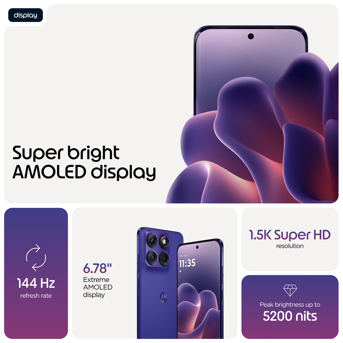 Motorola edge 70 fusion 17.2 cm (6.78") Dual SIM Android 16.0 5G USB Type-C 12 GB 256 GB 7000 mAh Violet