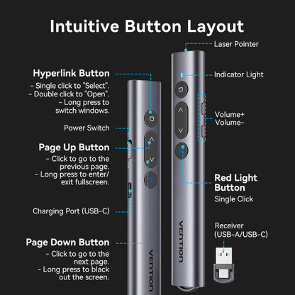Vention presentation pointer with green laser