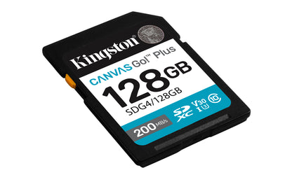 Kingston Technology Canvas Go! Plus 128GB SDXC Gen4 200MB/s C10 UHS-I U3 V30