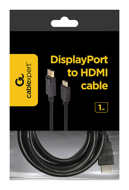 Καλώδιο Gembird από DisplayPort σε HDMI, μήκους 1 μέτρου, σύνδεση HDMI Τύπου A (Κανονικό), μαύρο