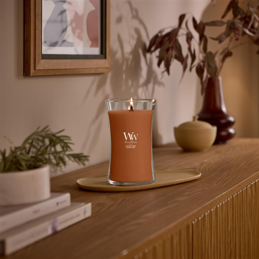 WoodWick Saffron Smoke Wax Candle Cylinder Brown — 1 pc