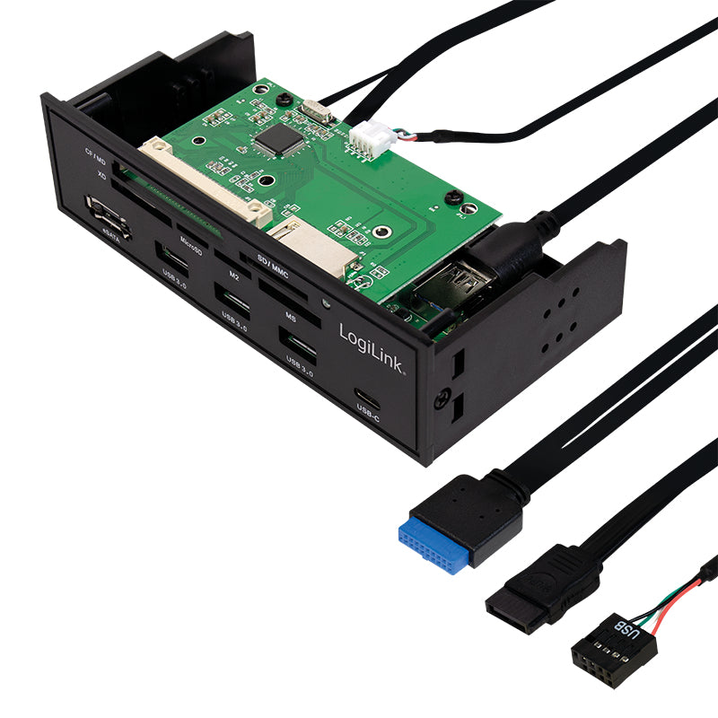 Logilink USB HUB 3.0 mit 6-fach Kartenleser schwarz