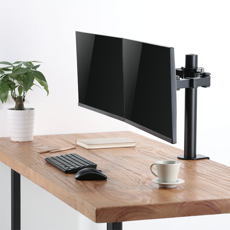 LogiLink TIS 17"–32" Dual TFT 3-Joint Monitor Arm, Black, Max 12 kg, Hole Mount