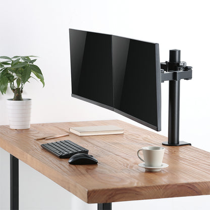 LogiLink TIS 17"–32" Dual TFT 3-Joint Monitor Arm, Black, Max 12 kg, Hole Mount