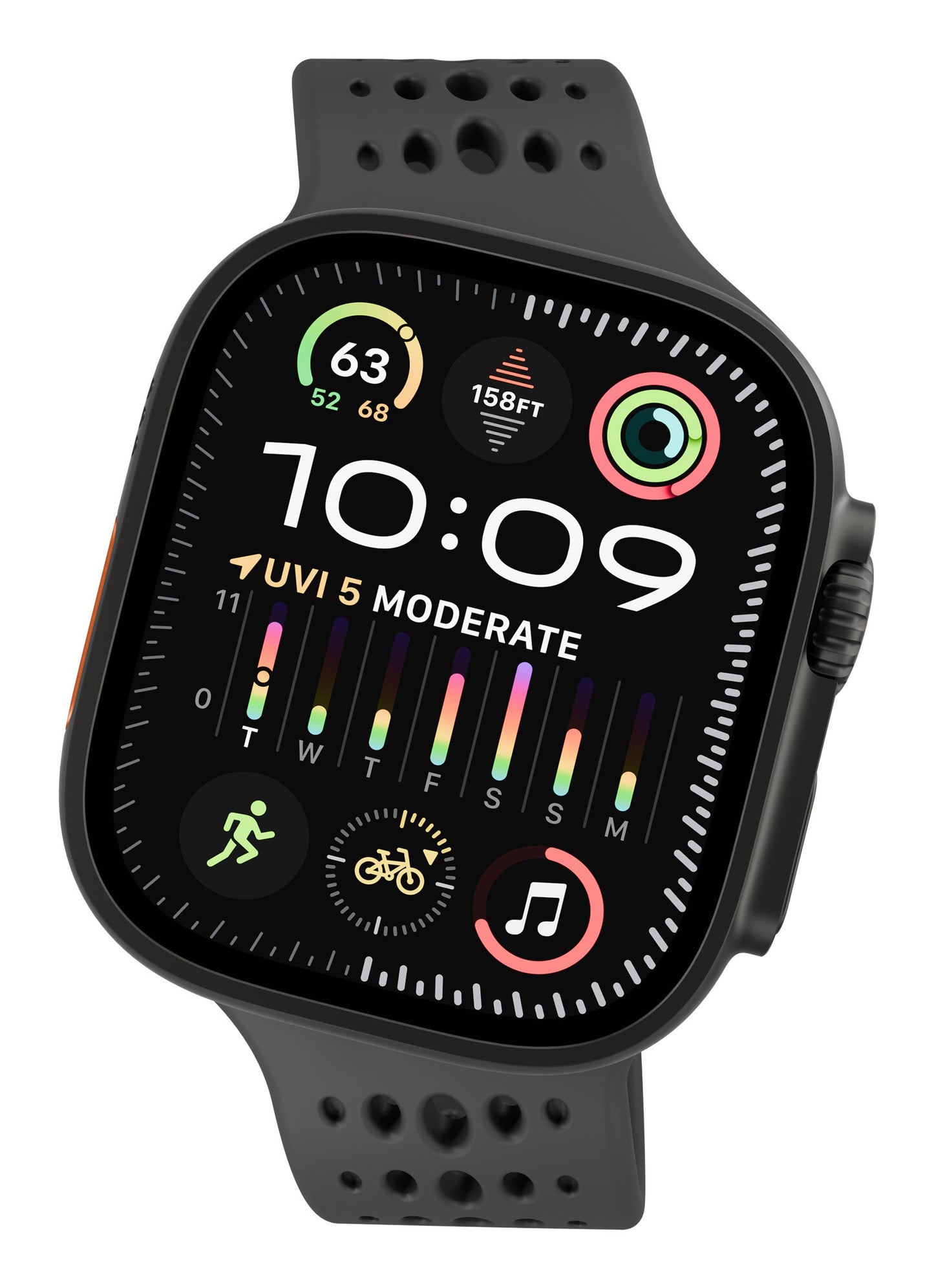 Decoded Silicone Ares O Strap for Apple Watch 44/46/49mm Black
