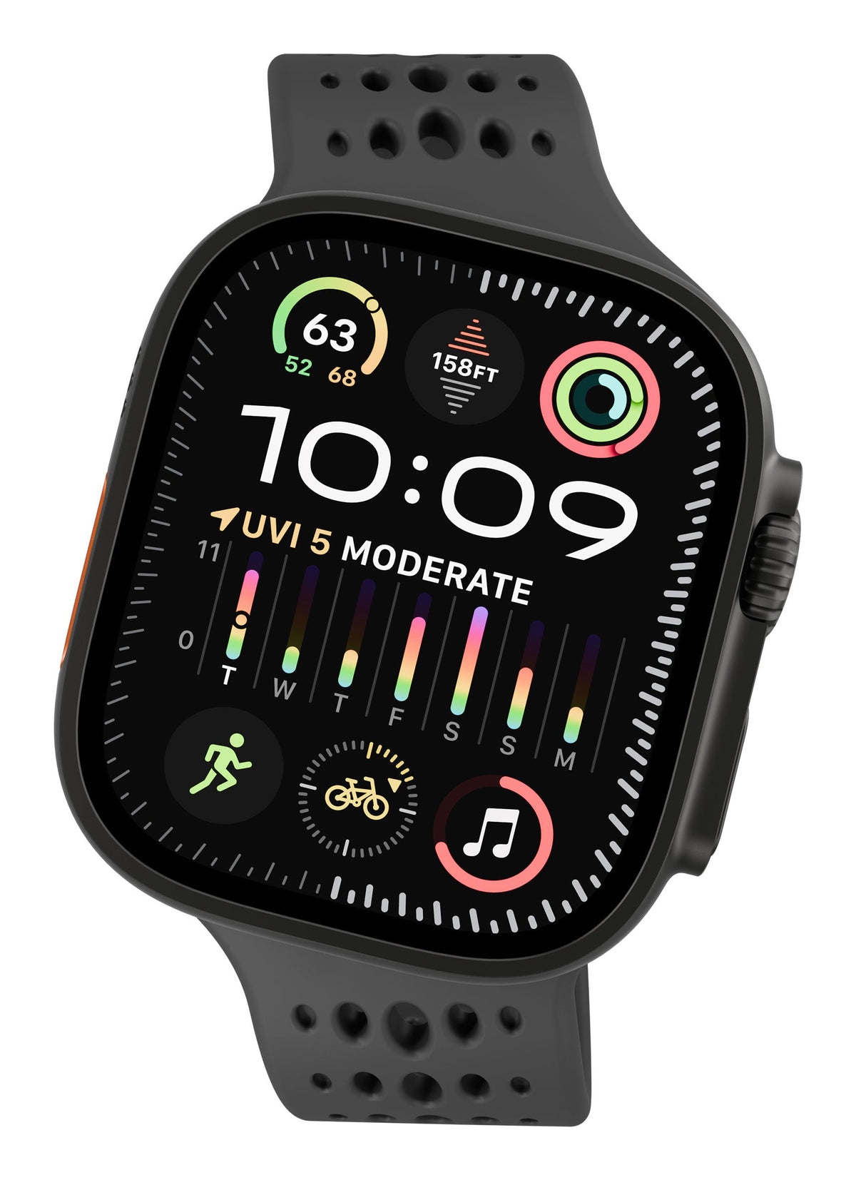 Decoded Silicone Ares O Strap for Apple Watch 44/46/49mm Black
