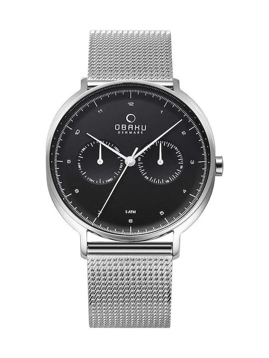 Obaku Ρολόι Ασημί με Μεταλλικό Μπρασελέ V193GMCBMC