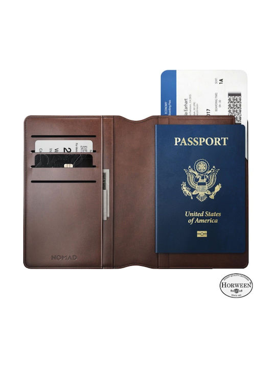 Nomad Leather Passport Wallet in Rustic Brown