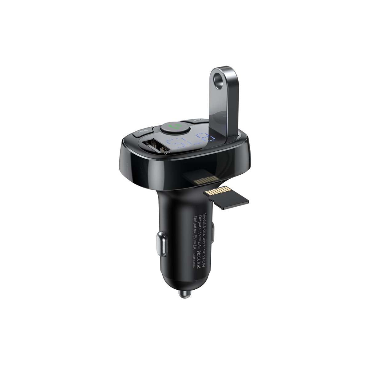 Baseus FM Transmitter Bluetooth με 2 USB & MicroSD (Μαύρο)