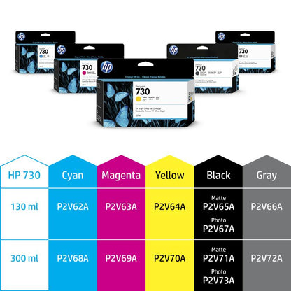 HP Ink No 730 HP730 HP 730 Matte Black Schwarz Cartridge (P2V71A)