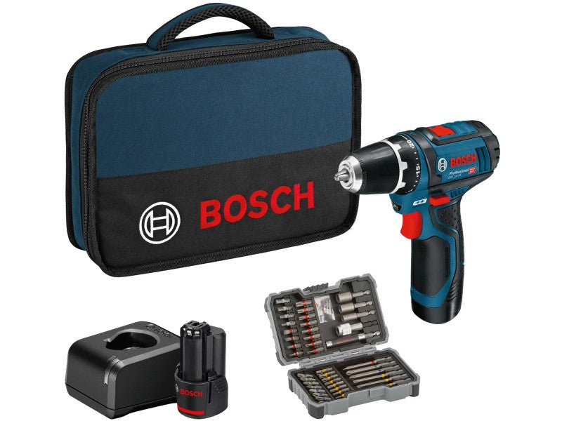 Bosch Powertools Bosch Cordless Drill Driver GSR 12V-15 with 2x2.0Ah Batteries and 35-piece Set in Carry Bag