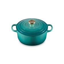 Le Creuset Signature BrÃ¤ter rund 24 cm bleu riviera