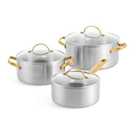 GreenPan Padova Reserve 3-Piece Saucepan Set Stainless Steel