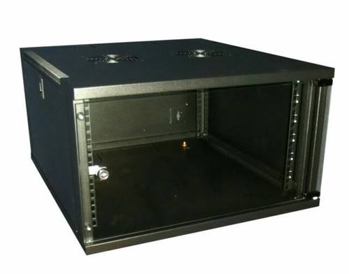 Lanberg wall-mounted installation rack cabinet 19'' 12U 600x600mm black (glass door)
