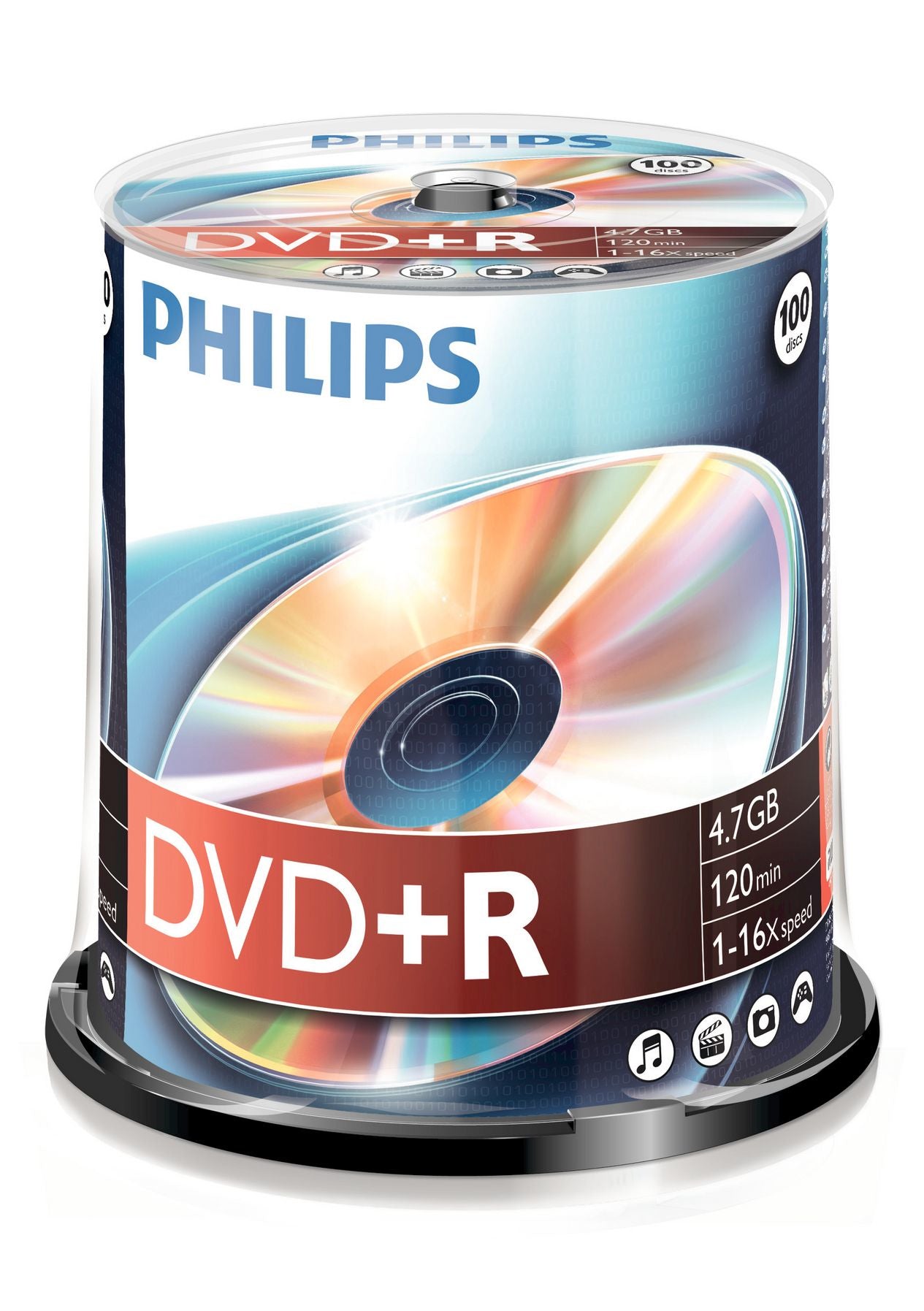 1x100 Philips DVD+R 4,7GB 16x SP