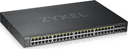 Zyxel GS1920-48HPv2 Managed Gigabit Ethernet (10/100/1000 Mbps) Power over Ethernet (PoE) Switch, Black