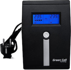 Green Cell UPS01LCD uninterruptible power supply (UPS) Line-Interactive 0.6 kVA 360 W 2 AC outlet(s)