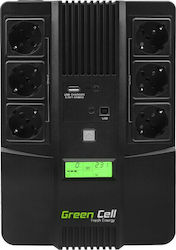 Green Cell AiO 800VA LCD Line-Interactive 0.8 kVA 480 W 6 AC outlet(s)