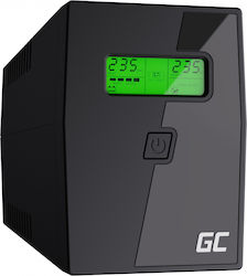 Green Cell UPS02 Uninterruptible Power Supply (UPS) Line-Interactive 0.8 kVA 480 W with 2 AC Outlets