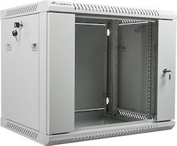 Lanberg 19'' 9U Wall-Mounted Rack Cabinet, 600x450mm, Gray with Glass Door