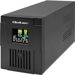 Qoltec 53770 uninterruptible power supply (UPS) Line-Interactive 1.5 kVA 900 W 2 AC outlet(s)