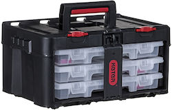 Toolbox KETER Stack'N'Roll (17210831/253380) with 3 organizers Black